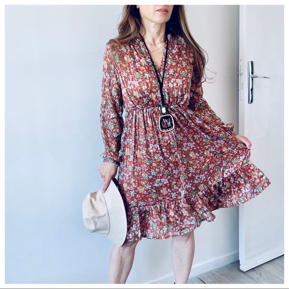 PARIS Floral Fabulous Tiered Midi Dress - Picture 4 of 4